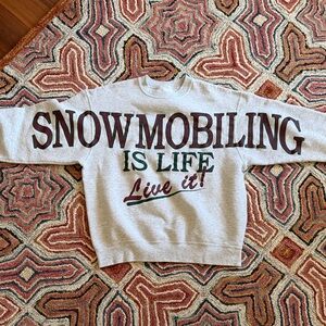 vintage Snowmobiling Crewneck Sweater